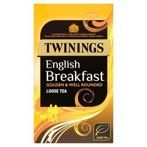 Twinings English Breakfast Loose Leaf Tea Golden and Well (CASE OF 4 x 125g)