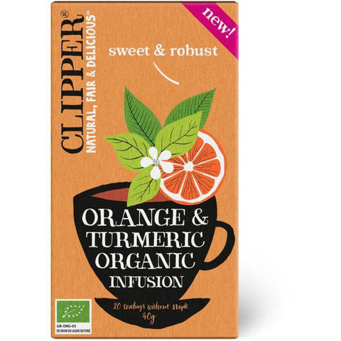 Clipper Organic Orange and Turmeric Tea (20) (CASE OF 6 x 40g)