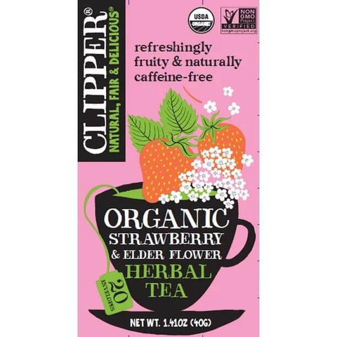 Clipper Organic Strawberry and Elderflower Tea (20) (CASE OF 6 x 40g)