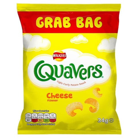 Walkers Quavers Cheese Flavor Crisps (CASE OF 30 x 34g)