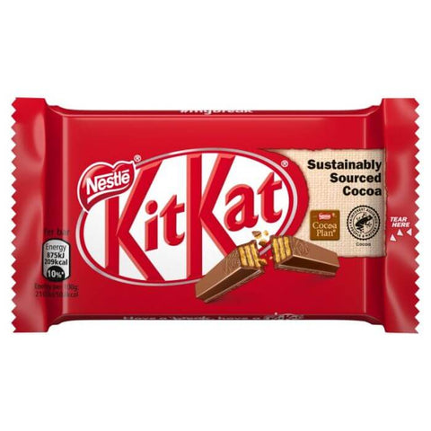 Nestle Kit Kat 4 Finger Milk Chocolate (HEAT SENSITIVE ITEM - PLEASE ADD A THERMAL BOX TO YOUR ORDER TO PROTECT YOUR ITEMS (CASE OF 24 x 41.5g)