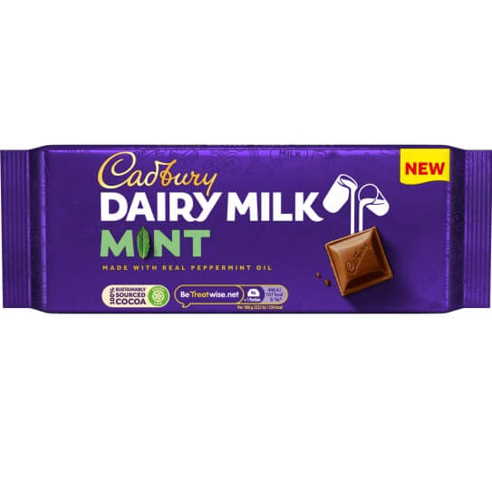 Cadbury Dairy Milk Mint (HEAT SENSITIVE ITEM - PLEASE ADD A THERMAL BOX TO YOUR ORDER TO PROTECT YOUR ITEMS (CASE OF 17 x 180g)