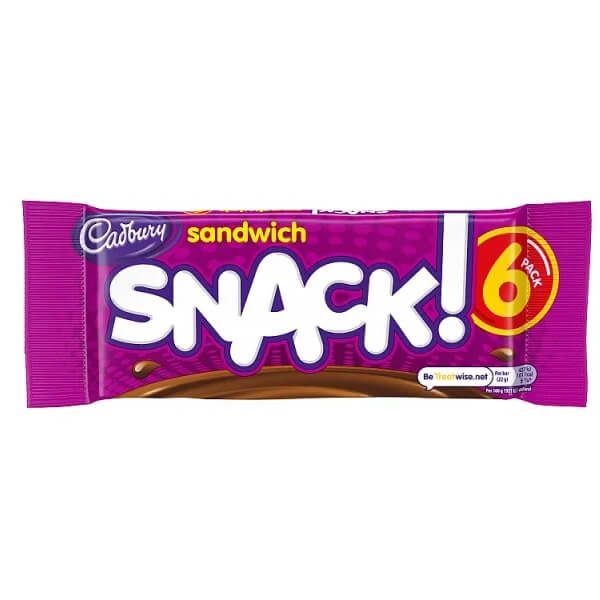 Cadbury Snack Sandwich (Pack of 6) (HEAT SENSITIVE ITEM - PLEASE ADD A THERMAL BOX TO YOUR ORDER TO PROTECT YOUR ITEMS (CASE OF 34 x 132g)