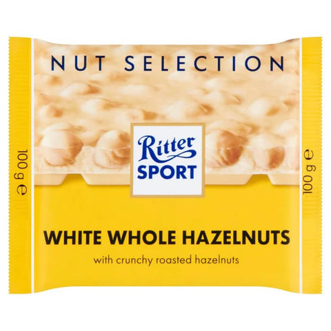 Ritter Sport Nut Perfection White Whole Hazelnuts (HEAT SENSITIVE ITEM - PLEASE ADD A THERMAL BOX TO YOUR ORDER TO PROTECT YOUR ITEMS (CASE OF 10 x 100g)