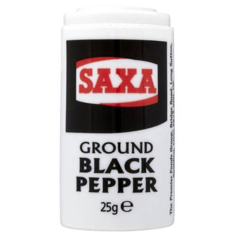 Saxa Ground Black Pepper (CASE OF 12 x 25g)