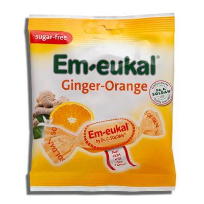 Dr Soldan Em Eukal Sugar Free Ginger Orange Lozenges (CASE OF 20 x 50g)