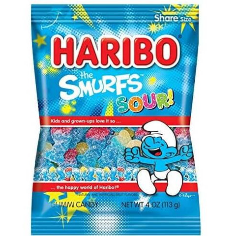 Haribo Sour Smurfs Gummies (CASE OF 12 x 113g)