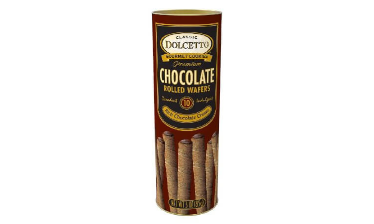 Dolcetto Chocolate Cream Rolled Wafers Canister (CASE OF 12 x 85g)