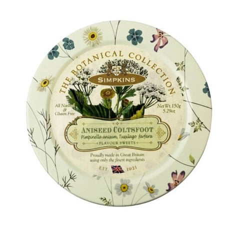 Simpkins Botanicals Anise Seed and Coltsfoot Drops Tin (CASE OF 10 x 150g)