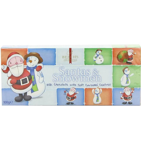 Beechs Milk Chocolate Caramel Santa and Snowmen (CASE OF 12 x 100g)