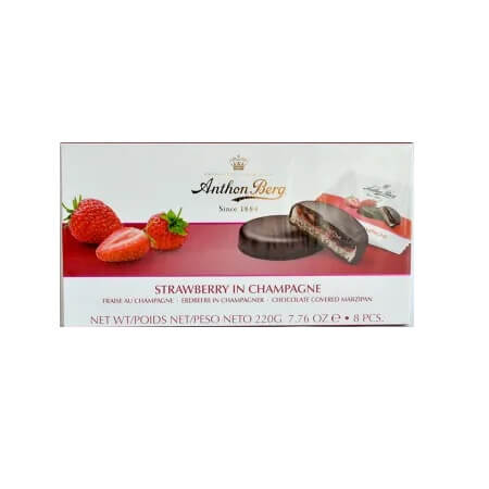Anthon Berg Strawberry in Sparkling Wine Marzipan Chocolates (CASE OF 12 x 220g)