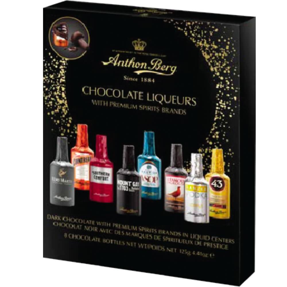 Anthon Berg Chocolate Liquor Bottles 8 Pack (CASE OF 15 x 125g)