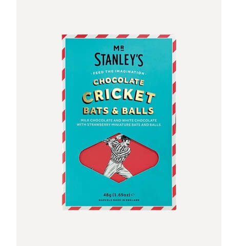Mr Stanleys Chocolate Cricket Bat and Balls (CASE OF 12 x 48g)