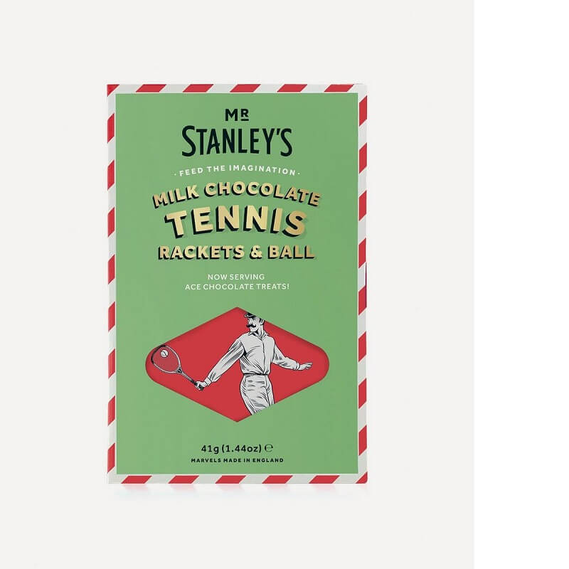 Mr Stanleys Milk Chocolate Tennis Rackets and Ball (CASE OF 12 x 41g)
