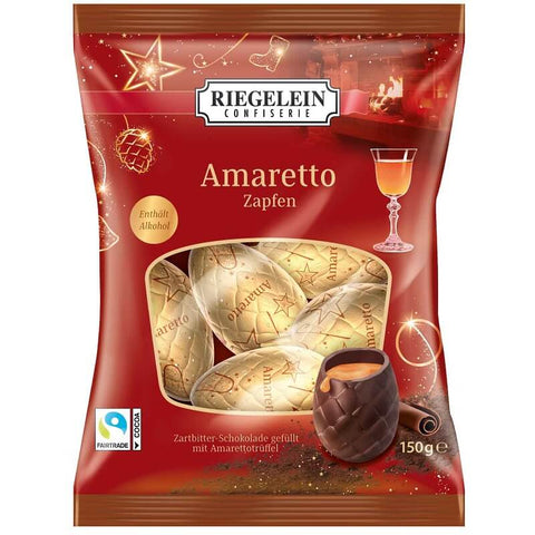 Riegelein Amaretto Zapfen With Loop (CASE OF 24 x 150g)