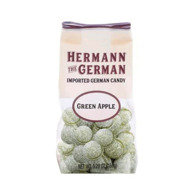 Hermann the German Green Apple Candy Bag (CASE OF 12 x 150g)