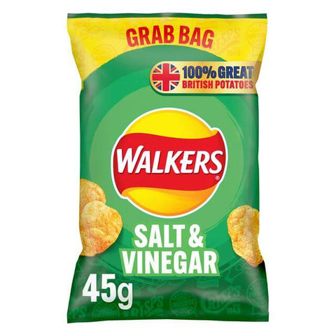Walkers Crisps Salt and Vinegar Flavour (CASE OF 32 x 45g)