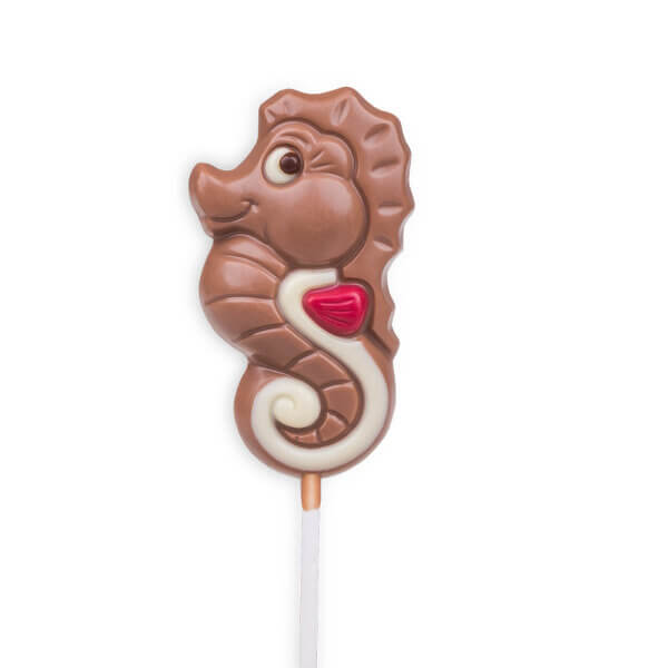 Belfine Solid Chocolate Seahorse Lollipop (CASE OF 8 x 30g)