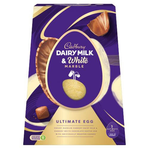 Cadbury Dairy Milk and White Marble Ultimate Egg (CASE OF 4 x 372g)