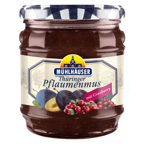 Muehlhaeuser Pflaumenmus Orig Thueringer Mitcranberry (CASE OF 8 x 450g)