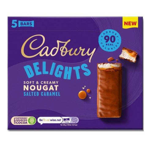 Cadbury Delight Salted Caramel 5pk  HEAT SENSITIVE ITEM. PLEASE ADD ITEM 122942 TO THE ORDER TO TRY TO PROTECT CHOCOLATES FROM HEAT DAMAGE. (CASE OF 9 x 110g)