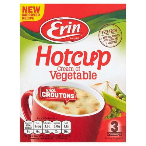 Erin Hot Cup Cream of Vegetable with Croutons (CASE OF 12 x 79g)
