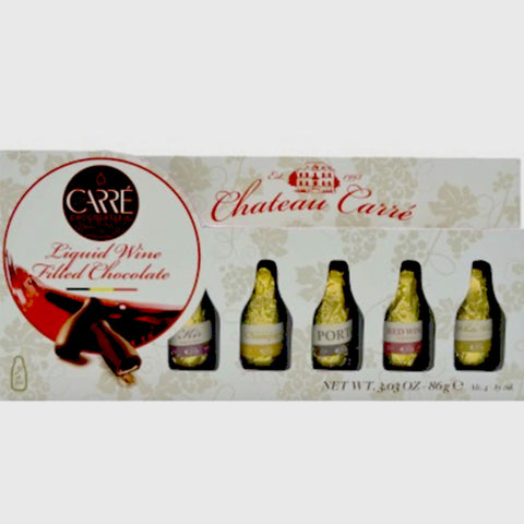 Carre Assorted Wine Filled Chocolates Gift Set 7 Bottles (CASE OF 12 x 86g)