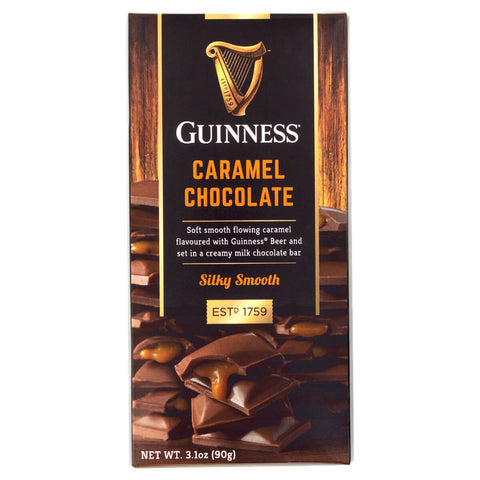 Guinness Caramel Chocolate Bar  HEAT SENSITIVE ITEM. PLEASE ADD ITEM 122942 TO THE ORDER TO TRY TO PROTECT CHOCOLATES FROM HEAT DAMAGE. (CASE OF 15 x 90g)
