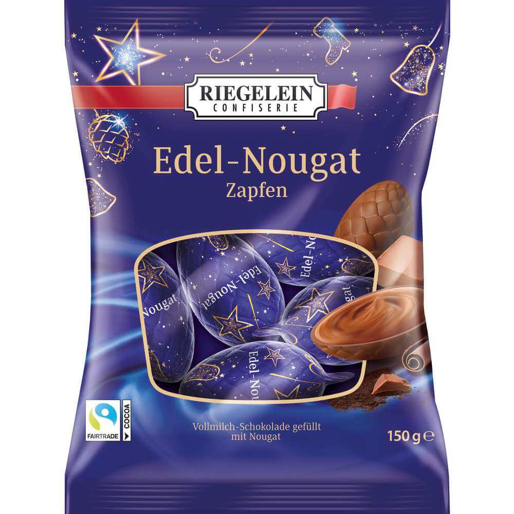 Riegelein Edel Nougat Zapfen with Loop (CASE OF 24 x 150g)