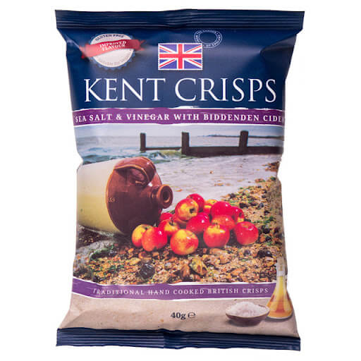 Kent Sea Salt and Vinegar with Biddenden Cider Crisps (CASE OF 20 x 40g)