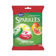 Beacon Sparkles Tantalising Tropical Fruit Clear Candy (CASE OF 24 x 125g)