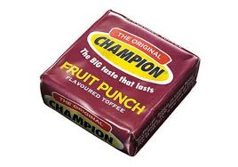 Wilsons Champion Fruit Punch Toffees (CASE OF 112 x 10g)