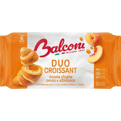 Balconi Croissant Duo Peach and Apricot Filling 6pk (CASE OF 8 x 300g)