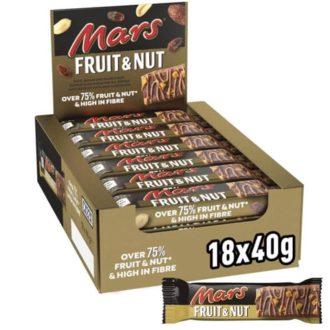 Mars Bar Fruit Nut Bar HEAT SENSITIVE ITEM. PLEASE ADD ITEM 122942 TO THE ORDER TO TRY TO PROTECT CHOCOLATES FROM HEAT DAMAGE (CASE OF 18 x 40g)