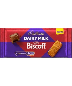 Cadbury Dairy Milk Biscoff Bar HEAT SENSITIVE ITEM. PLEASE ADD ITEM 122942 TO THE ORDER TO TRY TO PROTECT CHOCOLATES FROM HEAT DAMAGE. (CASE OF 21 x 95g)