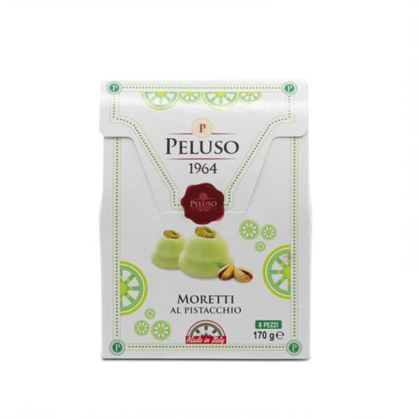 Dolci Peluso Moretti Al Pistacchio (Pistachio) Chocolate Cookies with Pistachio Cream (CASE OF 12 x 170g)