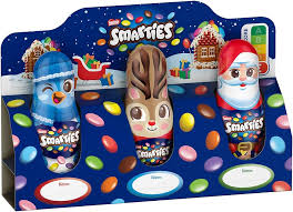 Nestle Smarties Mini Hollow Christmas Figures 3pk Filled with Mini Smarties (CASE OF 24 x 56.1g)