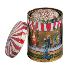Wicklein Golden Turning Musical Tin with Oblaten Lebkuchen Plays We Wish You A Merry Christmas Song (CASE OF 6 x 200g)
