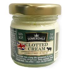 Somerdale Cream English Clotted Cream Single Serve Small Jar (Shelf Stable Ships Ground) (CASE OF 24 x 28g)