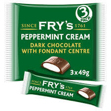 Frys Peppermint Cream Chocolate Bars (3pk)  HEAT SENSITIVE ITEM. PLEASE ADD ITEM 122942 TO THE ORDER TO TRY TO PROTECT CHOCOLATES FROM HEAT DAMAGE. (CASE OF 16 x 147g)