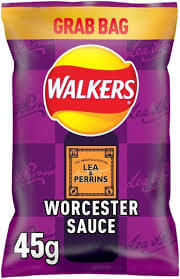 Walkers Lea and Perrins Worcester Sauce Flavour Crisps (CASE OF 32 x 45g)