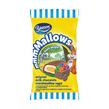 Beacon Marshmallow Egg Single HEAT SENSITIVE ITEM. PLEASE ADD ITEM 122942 TO THE ORDER TO TRY TO PROTECT CHOCOLATES FROM HEAT DAMAGE (CASE OF 36 x 16.5g)