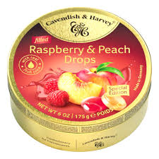 Cavendish and Harvey Raspberry Peach Fruit Drops (CASE OF 9 x 175g)
