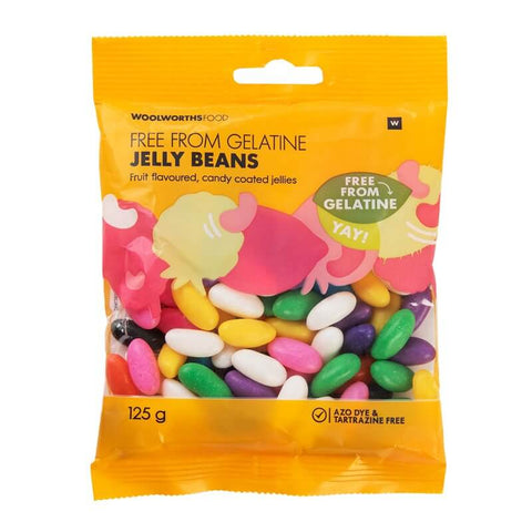 Woolworths Jelly Beans Gelatine Free (CASE OF 1 x 125g)