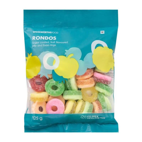 Woolworths Rondos Jelly Foam Gums (CASE OF 1 x 125g)