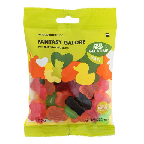 Woolworths Fantasy Galore Soft Fruit Gummies  (CASE OF 1 x 125g)