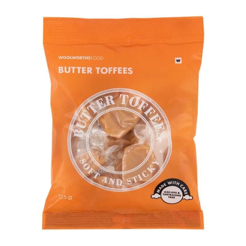 Woolworths Butter Soft and Chewy Toffees Bag (CASE OF 1 x 125g)