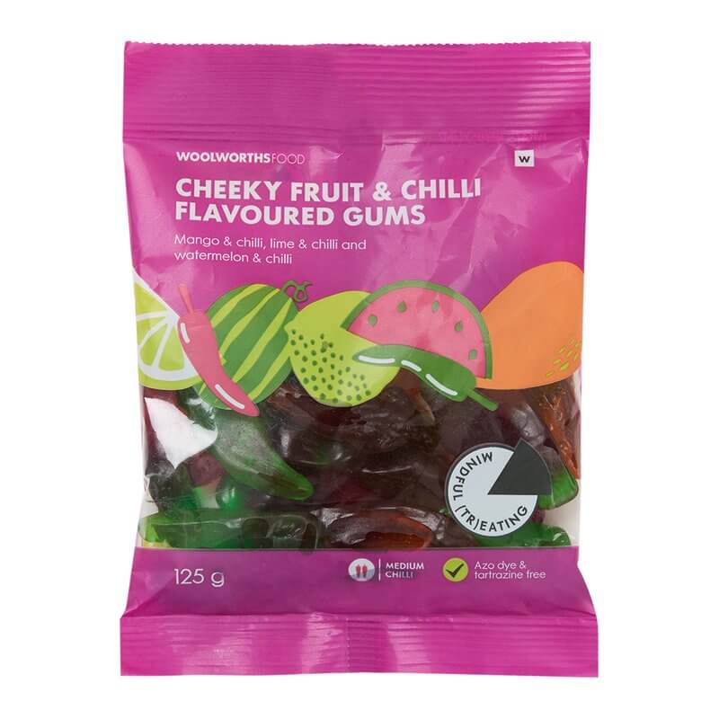 Woolworths Cheeky Fruit and Chilli Flavoured Gummies Medium Chilli (CASE OF 1 x 125g)