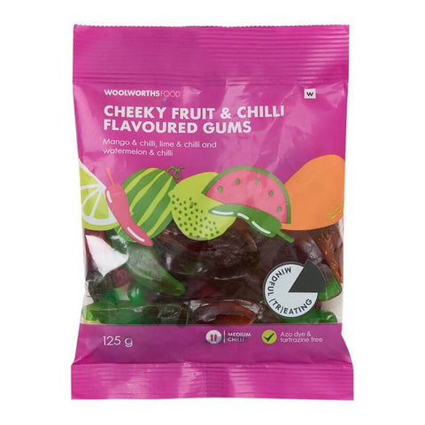 Woolworths Cheeky Fruit and Chilli Flavoured Gummies Medium Chilli (CASE OF 1 x 125g)