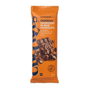 Woolworths Chuckles Shortcake in Milk Chocolate Slab (CASE OF 1 x 80g)